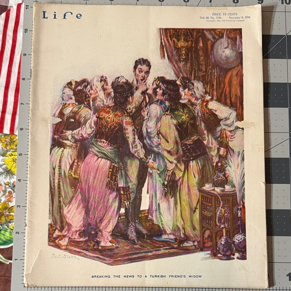 1916 Life Magazine – “Breaking the News to a Turkish Friend’s Widow” – WWI Era